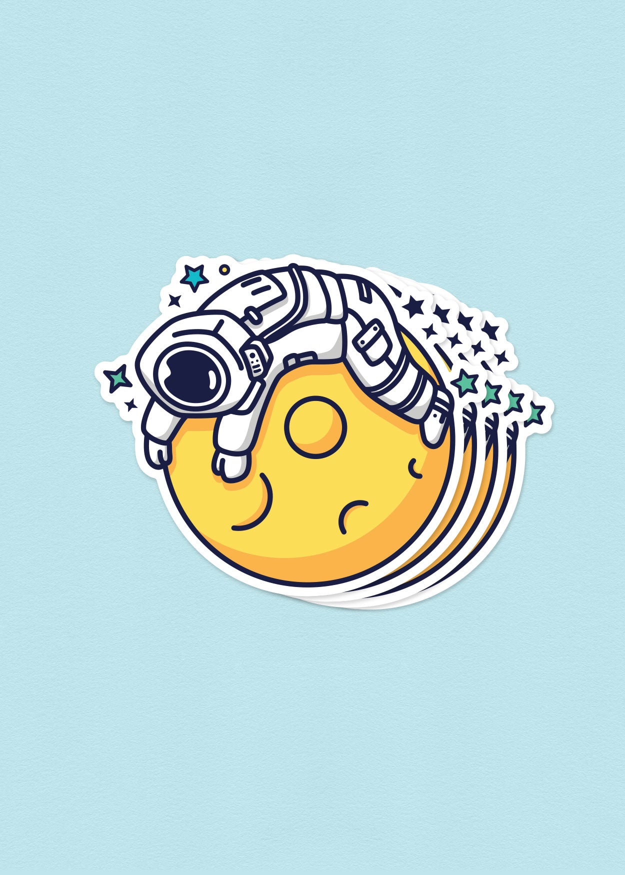 Cosmic Stranger Belly On The Moon Sticker