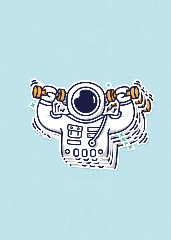 Cosmic Stranger Working Out Sticker