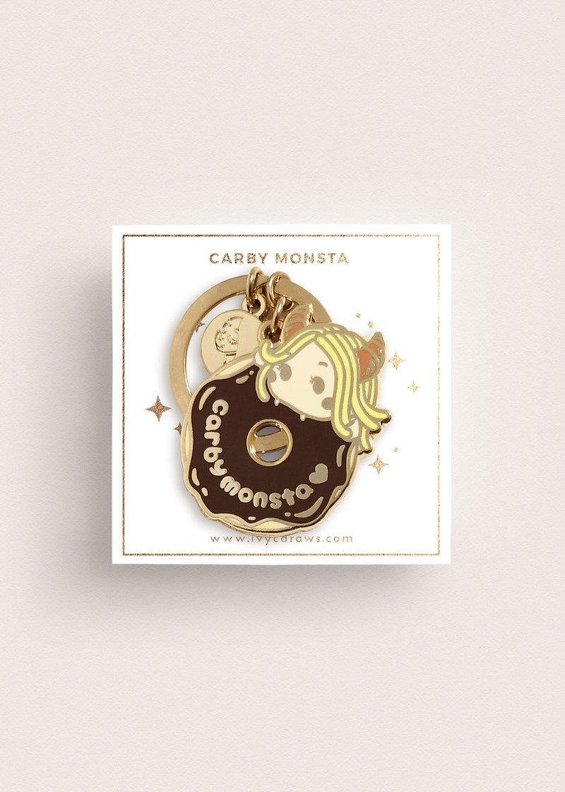 Carby Monsta Donut Keychain