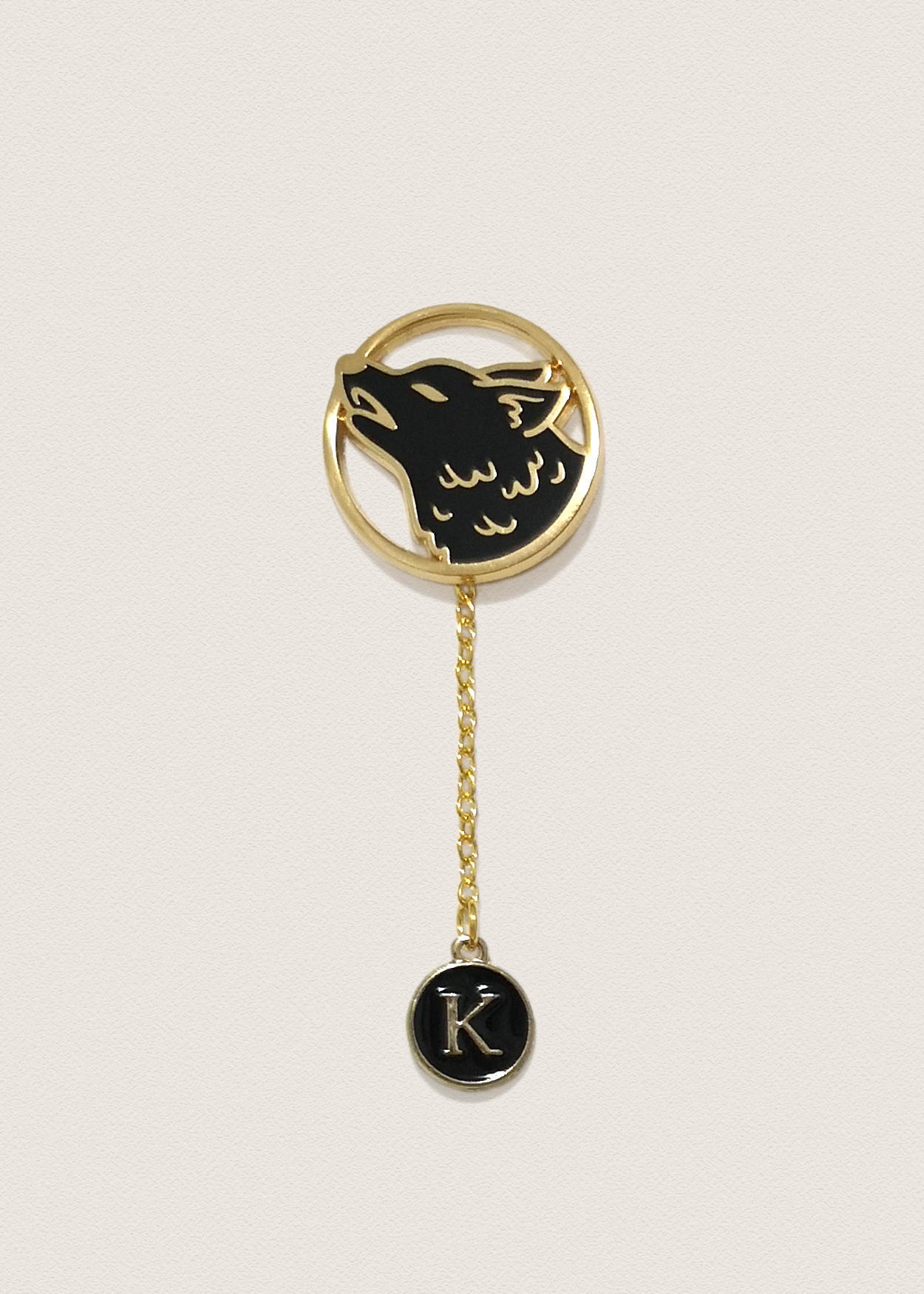 Black Alphabet Pin Charm