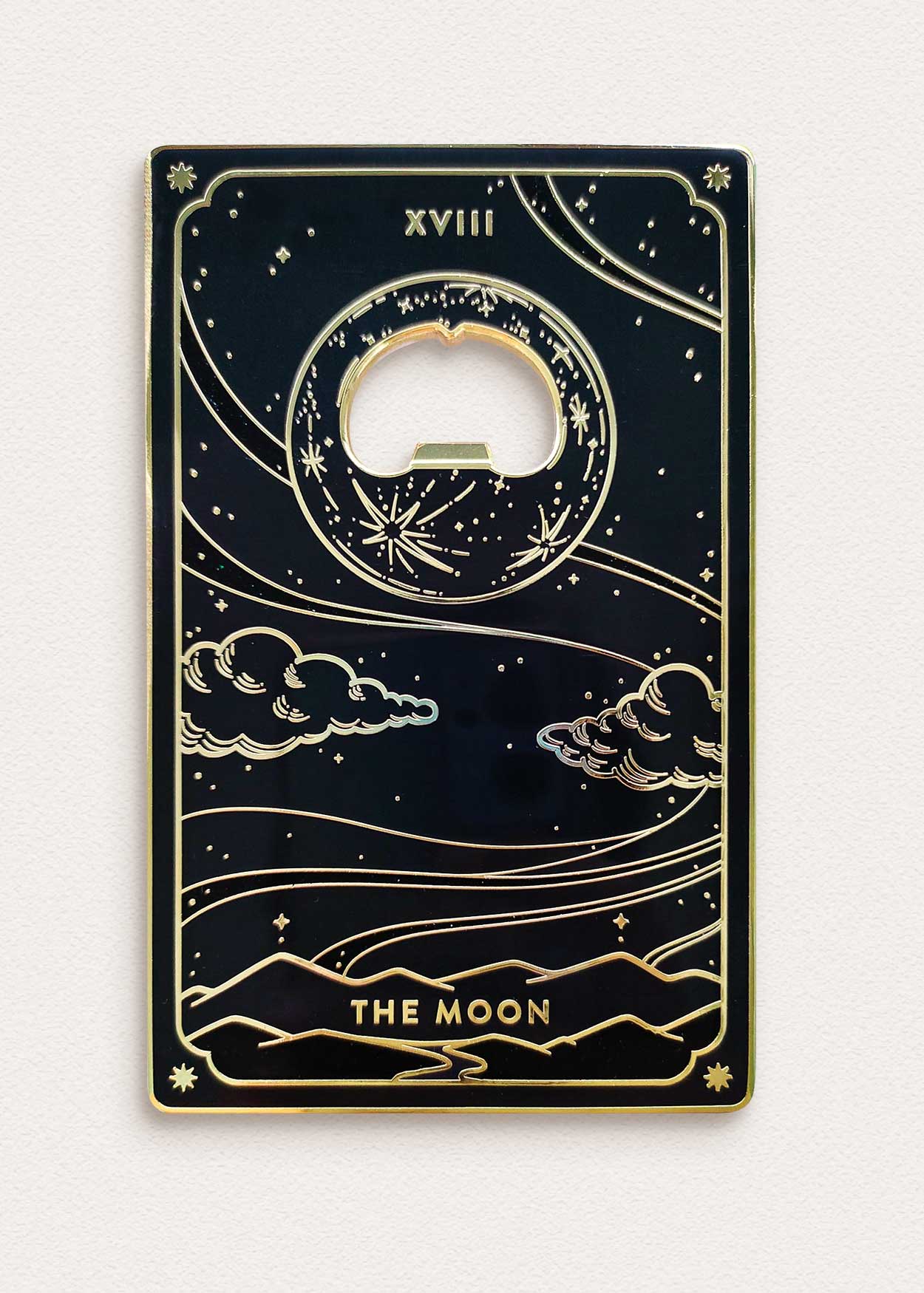 Moon Tarot Bottle Opener Black